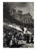 Burning of the Templars, Illustration from "L'Histoire de France" by Jules Michelet Giclée-Druck von Daniel Urrabieta Vierge