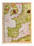 Map of Western Europe, from "Cosmographie Universelle", 1555 Giclee Print by Guillaume Le Testu