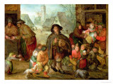 The Blind Hurdy Gurdy Player Reproduction procédé giclée par David Vinckboons