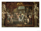 Francis I Touching for the King's Evil at Bologna Giclée-tryk af Carlo Cignani Francis I Touching for the King's Evil at Bologna Giclée-tryk af Carlo Cignani