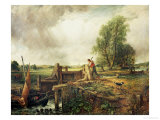 Bateau à l'écluse Reproduction procédé giclée par John Constable