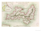 Map of the Island of Elba, 1814 reproduction procédé giclée par Baron Louis Albert Bacler D'albe