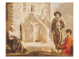 Peasants Before Their House, circa 1641 Reproduction procédé giclée par Louis Le Nain