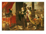 Ahasuerus Showing His Treasure to Mordecai Giclee Print by Claude Vignon