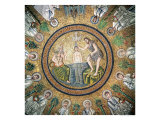 Baptism of Christ, Surrounded by the Twelve Apostles Giclee Print