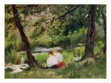 Two Seated Women Giclee Print by Mary Cassatt