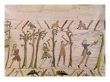 The Trees are Chopped Down to Build the Ships, Detail from the Bayeux Tapestry, Before 1082 Giclee Print