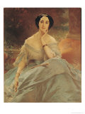 Portrait of the Countess of Hallez-Claparede, 1857 Giclee Print by Louis Edouard Dubufe