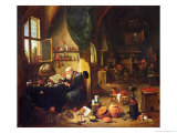 An Alchemist in His Workshop Giclee Print by David Teniers the Younger