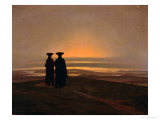 Sunset circa 1830-35 Giclee Print by Caspar David Friedrich