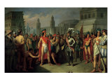 The Imprisonment of Guatimocin by the Troops of Hernan Cortes, 1856 Reproduction procédé giclée par Carlos Maria Esquivel