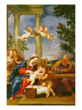 The Holy Family with St. Elizabeth and St. John the Baptist, circa 1645-50 Giclée-tryk af Francesco Albani The Holy Family with St. Elizabeth and St. John the Baptist, circa 1645-50 Giclée-tryk af Francesco Albani