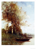 Morning Effect, Silver Birches and a River Giclee Print by Paul Desire Trouillebert