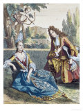 A Woman Seated on the Grass Giclee Print by Nicolas Bonnart
