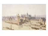 The Louvre During the Reign of Charles V "The Wise" Giclee Print by Theodor Josef Hubert Hoffbauer