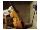 Bass Viol, Score Sheet and a Sword, 1693 Giclee-trykk av Boyer