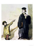 An Unsatisfied Client, from the Series "Les Gens de Justice", circa 1846 Giclée-Druck von Honore Daumier