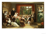 Hunt the Slipper at Neighbour Flamborough's from "The Vicar of Wakefield", 1761 by Oliver Goldsmith reproduction procédé giclée par Daniel Maclise