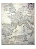 Map of the Western Part of the Roman Empire, 1763 Giclee Print by Jean-baptiste D'anville