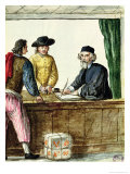 A Jewish Shopkeeper with Two Clients Giclée-Druck von Jan van Grevenbroeck