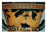 Attic Red-Figure Calyx-Krater Depicting Herakles Wrestling with Antaeus, from Cervetri, circa 510 B Lámina giclée por Euphronios