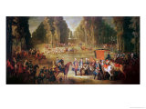 Meeting for the Puits-Du-Roi Hunt at Compiegne Giclee Print by Jean-Baptiste Oudry