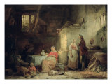 Conversation after the Meal, 1840 Giclee-trykk av Ferdinand De Braekeleer