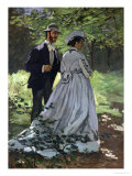 The Promenaders, or Bazille and Camille, 1865 Giclee Print by Claude Monet