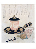 A Pot of Tea and Keys, 1822 reproduction procédé giclée par Katsushika Hokusai