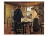 Christ with the Peasants, circa 1887-88 Giclee Print by Fritz von Uhde