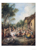 Wedding Feast in the Village Giclee Print by Nicolas Lancret