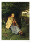 The Knitter Or, the Seated Shepherdess, 1858-60 Giclee Print by Jean-François Millet