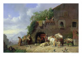 Italian Village Forge Giclee Print by Heinrich Burkel
