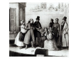 Performance of "Le Pere Goriot" by Honore Balzac at the Theatre des Varietes, circa 1840 Giclee Print by Frederic Bouchot
