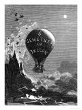 Frontispiece to "Five Weeks in a Balloon" by Jules Verne Giclee Print by Édouard Riou