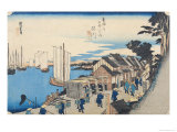 Shinagawa: Departure of a Daimyo, in Later Editions Called Sunrise Lámina giclée por Ando Hiroshige