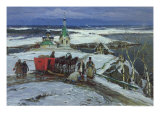 The Closed Sleigh Giclee Print by Konstantin Alexandrovich Westchilov
