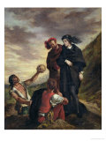 Hamlet and Horatio in the Cemetery, from Scene 1, Act V of "Hamlet" by William Shakespeare 1839 Giclee Print by Eugene Delacroix