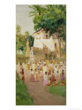 Crowds at a Monument in India, 1895 Giclee Print by Hampson Jones