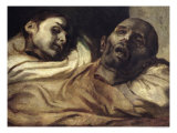 Heads of Torture Victims, Study for the Raft of the Medusa Reproduction procédé giclée par Théodore Géricault