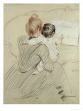 Madame Paul Helleu and Her Daughter Paulette, 1905 Giclee Print by Paul César Helleu