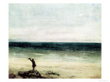 The Artist on the Seashore at Palavan reproduction procédé giclée par Gustave Courbet