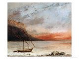 Sunset Over Lake Leman, 1874 Giclee Print by Gustave Courbet Sunset Over Lake Leman, 1874 Giclee Print by Gustave Courbet