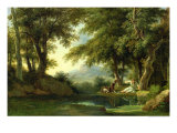 Narcissus Admiring His Reflection Impressão giclée por Pierre Henri de Valenciennes