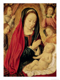 The Virgin and Child Adored by Angels reproduction procédé giclée par Master of Moulins 