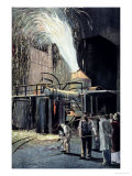 The Bessemer Process for the Mass-Production of Steel, Developed by Sir Henry Bessemer Giclee Print by Fritz Gehrke