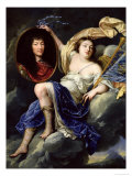Fame Presenting a Portrait of Louis XIV to France Reproduction procédé giclée par Jean Nocret