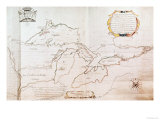 Map of the Great Lakes Giclee Print by Jolliet 
