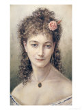 Sarah Bernhardt 1869 Reproduction procédé giclée par Marie Desire Bourgoin