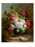 Still Life with Flowers and Sheet Music Giclee Print by Emile Henri Brunner-lacoste